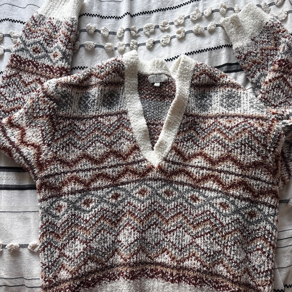Cozy Multicolor Chevron Knit Sweater